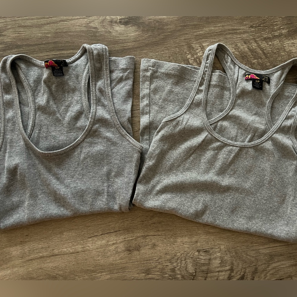 Forever 21 Heather Gray Tank Tops